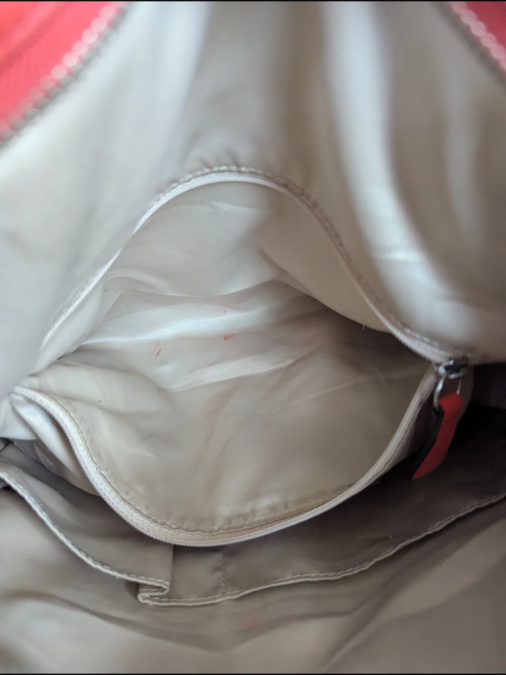 Coach Red Leather Tote Bag with Front Zip Pocket